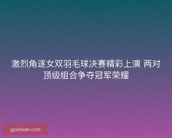激烈角逐女双羽毛球决赛精彩上演 两对顶级组合争夺冠军荣耀
