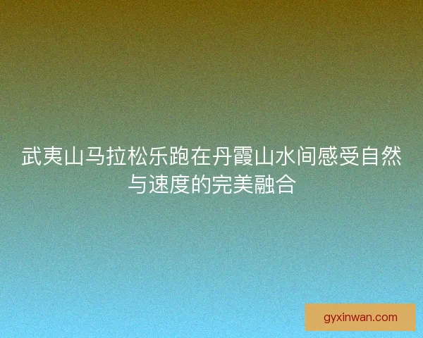 武夷山马拉松乐跑在丹霞山水间感受自然与速度的完美融合