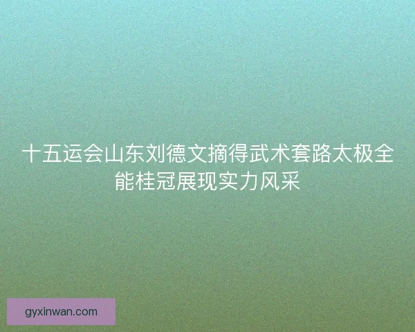 十五运会山东刘德文摘得武术套路太极全能桂冠展现实力风采 十五运会山东刘德文摘得武术套路太极全能桂冠展现实力风采